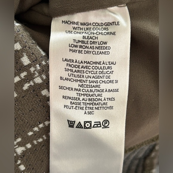 Maeve Anthropologie Strapless Corset Bustier Top Olive Gray White Metallic Sz M - Picture 7 of 10